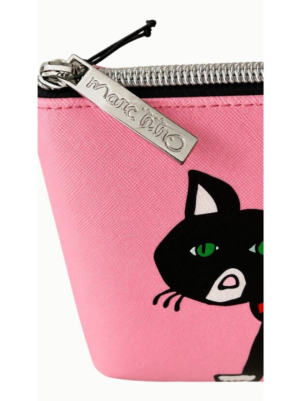 Marc Tetro Black Cat Pink Cosmetic Makeup Travel Bag NWT - Picture 5 of 5